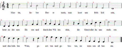 auf-die-martinsgans, Noten