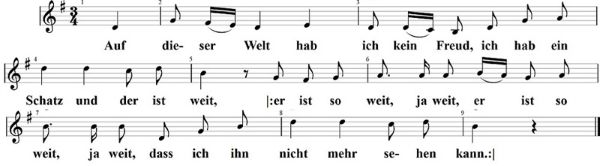 Auf dieser Welt hab ich keine Freud, Noten