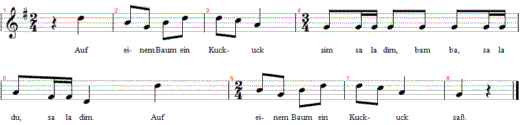 Auf einem Baum ein Kuckuck saß, Noten