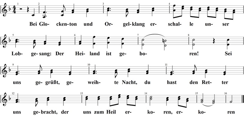 Bei Glockenton und Orgelklang, Noten