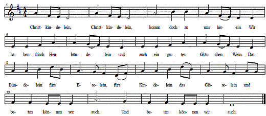 christkindlein-christkindlein, Noten