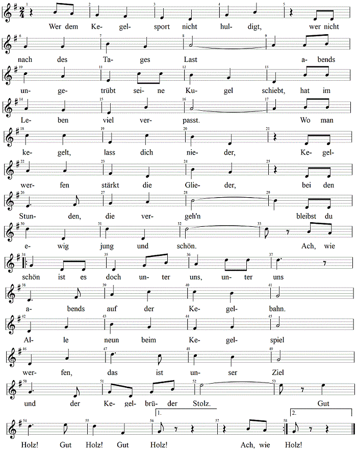 das-deutsche-keglerlied, Noten