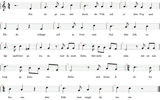 das-eichsfelderlied, Noten
