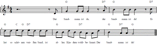 der-sandmann-ist-da, Noten