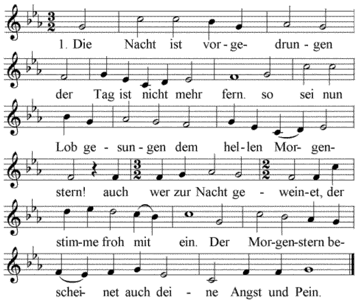 die-nacht-ist-vorgedrungen, Noten