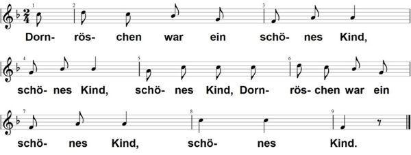 Dornröschen war ein schönes Kind, Noten