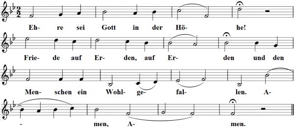 Ehre sei Gott in der Höhe, Noten