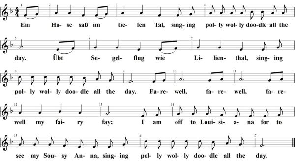 Ein Hase saß im tiefen Tal, Noten