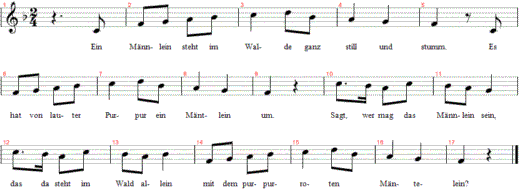 ein-maennlein-steht-im-walde, Noten
