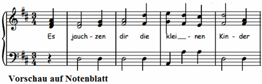 es-jauchzen-dir-die-kleinen-kinder, Noten