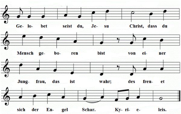 Gelobet seist du, Jesu Christ, Noten