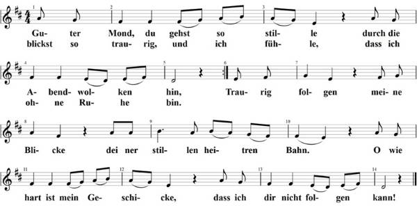 Guter Mond, du gehst so stille, Noten