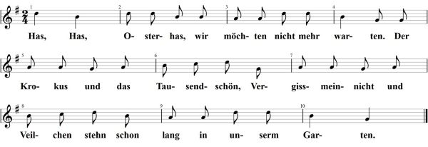 Has, Has, Osterhas, Noten