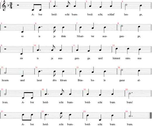 heidschi-bumbeidschi, Noten