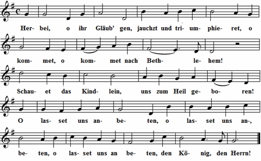 herbei-o-ihr-glaeubigen, Noten