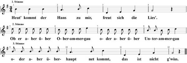 Heut kommt der Hans zu mir, Noten
