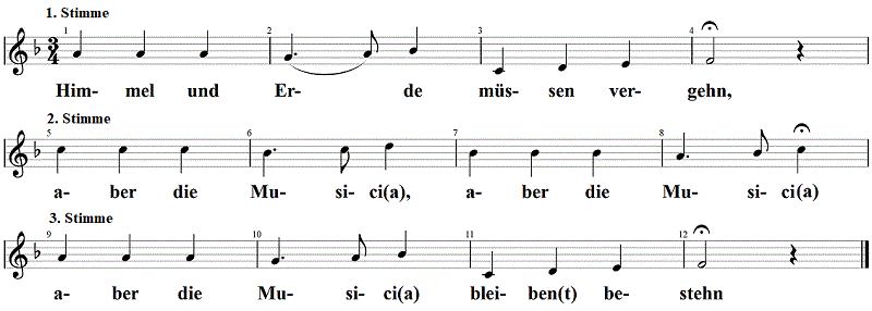 Himmel und Erde müssen vergehn, Noten