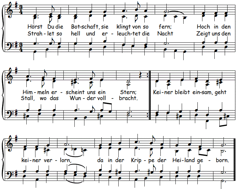 Hörst du die Botschaft, Chorblatt SATB