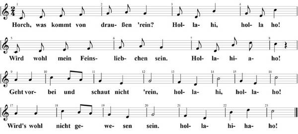 Horch was kommt von draußen 'rein, Noten