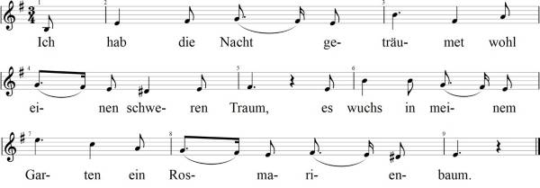 Ich hab die Nacht geträumet, Noten