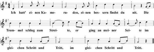 Ich hatt einen Kameraden, Noten