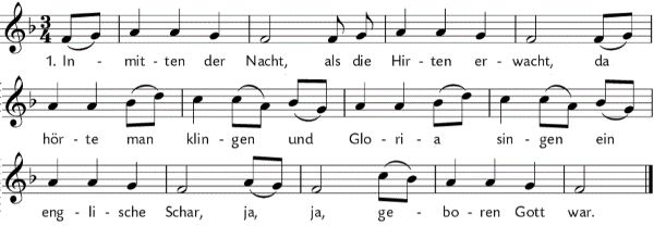 Inmitten der Nacht, Noten
