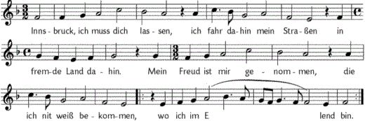 Innsbruck, ich muss dich lassen, Noten