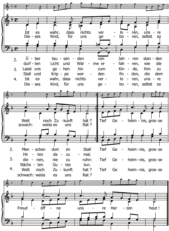 Ist es wahr, dass nichts verloren, Orgelsatz