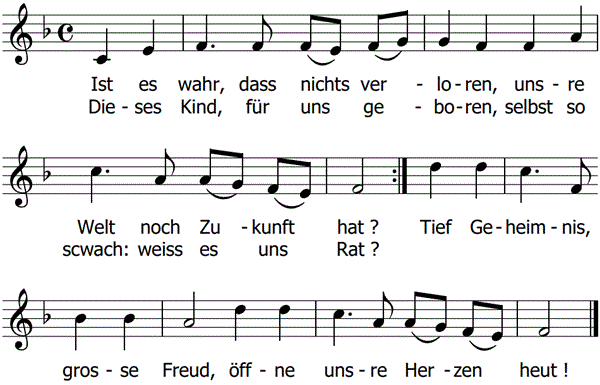 Ist es wahr, dass nichts verloren, Noten