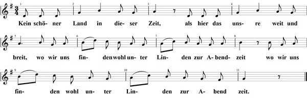 Kein schöner Land, Noten