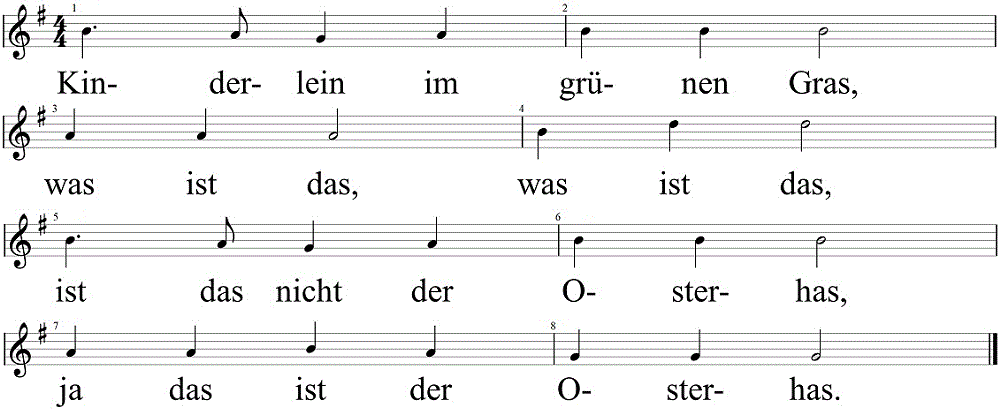 kinderlein-im-gruenen-gras, Noten