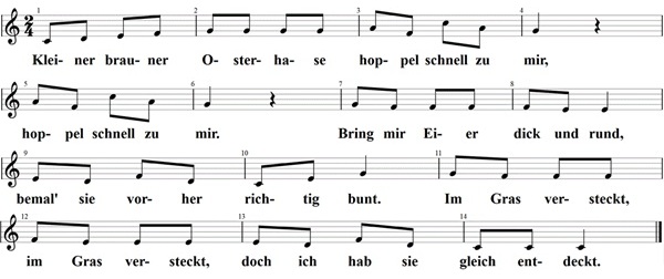 Kleiner brauner Osterhase, Noten
