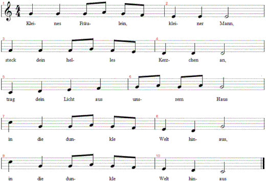 Kleines Fräulein, kleiner Mann, Noten