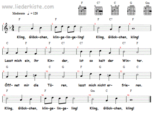 kling-gloeckchen, Noten