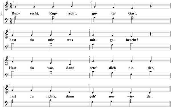 Knecht Ruprecht, Noten und Gitarrenakkorde