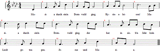 maria-durch-ein-dornwald-ging, Noten