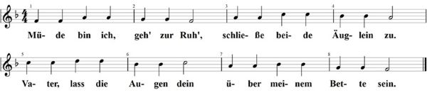 Müde bin ich, geh' zur Ruh, Noten