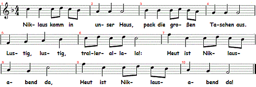 niklaus-komm-in-unser-haus, Noten