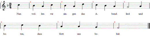 nun-wollen-wir-singen-das-abendlied, Noten