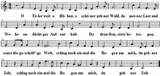 o-taeler-weit-o-hoehen, Noten