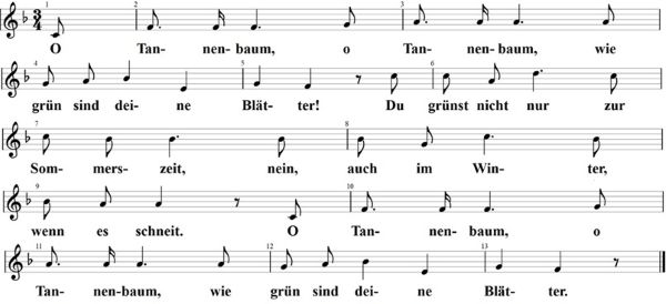 O Tannenbaum, Noten