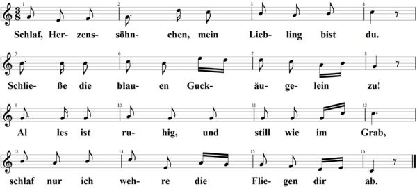 Schlaf, Herzenssöhnchen, Noten