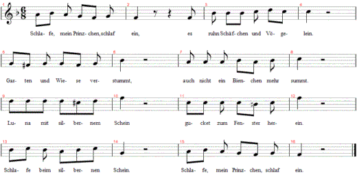 schlafe-mein-prinzchen-schlaf-ein, Noten