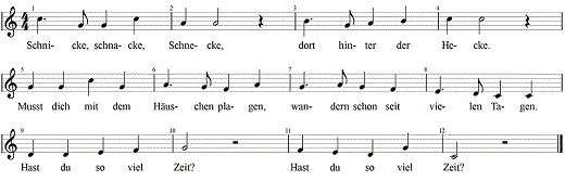 schnicke-schnacke-schnecke, Noten