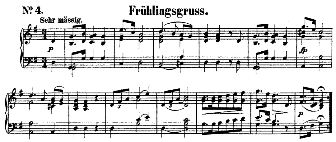 Frühlingsgruß: Notenblatt für das Pianoforte, Noten