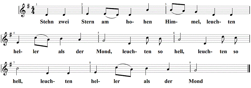 stehn-zwei-stern-am-hohen-himmel, Noten