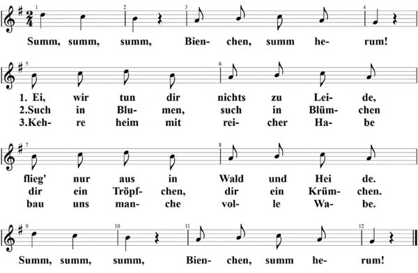 Summ, summ, summ, Noten