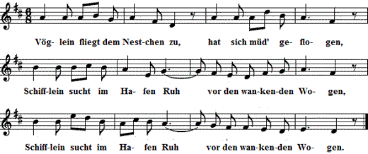 voeglein-fliegt-dem-nestchen-zu, Noten