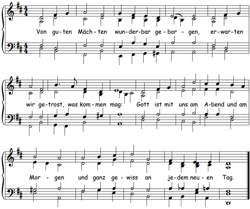 Von guten Mächten wunderbar geborgen, Orgelsatz