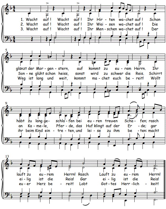 Wacht auf, ihr Hirten, Chorblatt SATB